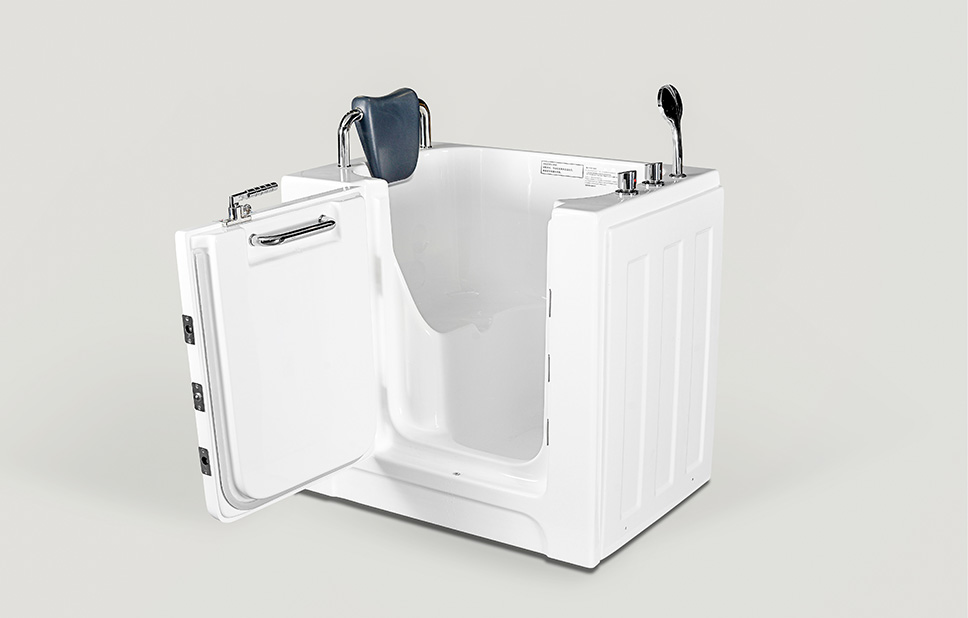 T-103 Open Door Style Acrylic corner shower combo bathtub with drain for old people