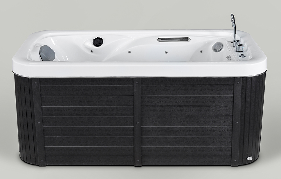 New Design Black Solid Surface Whirlpool Led Light Adult one person Freestanding corner rectangular hot Tub Outdoor spa bathtub BA-831