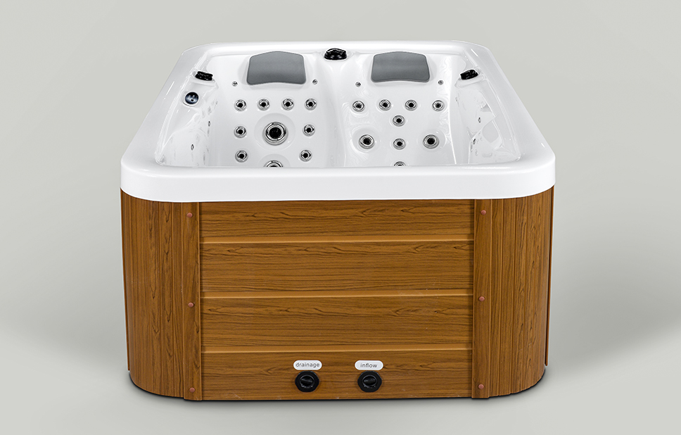 Bathtub Hotel LED Jet Massage 2 Person Outdoor Hot Tub Whirlpool Massage Bath SPA Acrylic Accessory Style spa whirlpool bathtub Outdoor spa bathtub BA-830